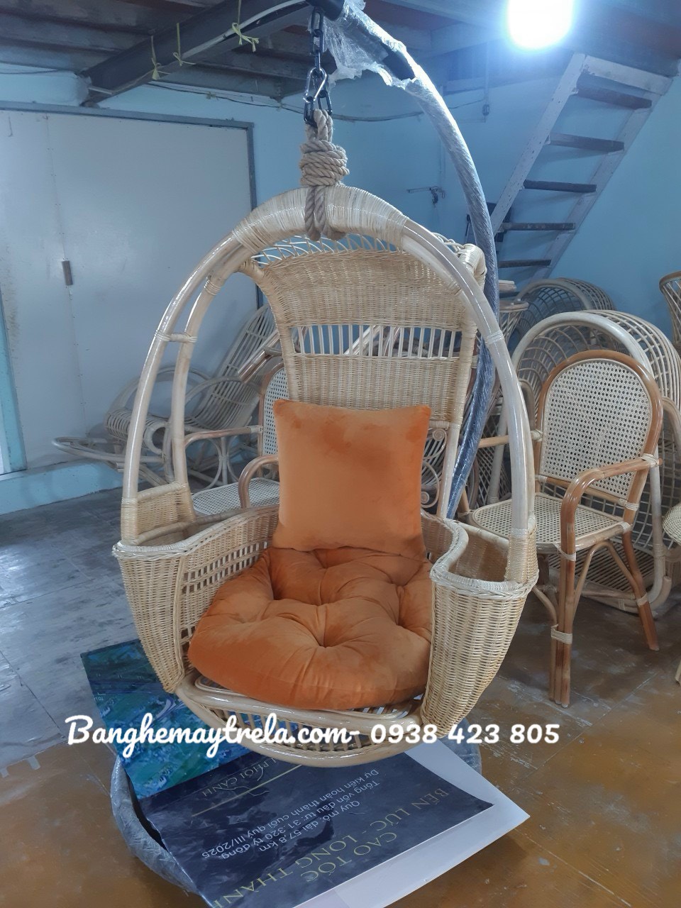 Ghế xích đu mây tre